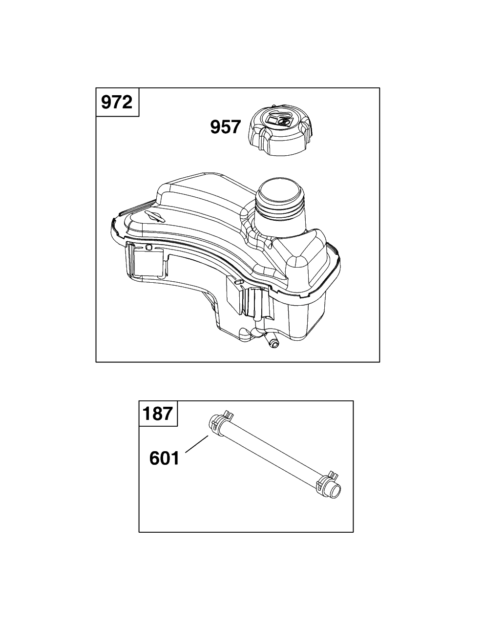Fuel Supply Group Diagram and Parts List for 92J0B-0004-H1  Briggs and Stratton Engine